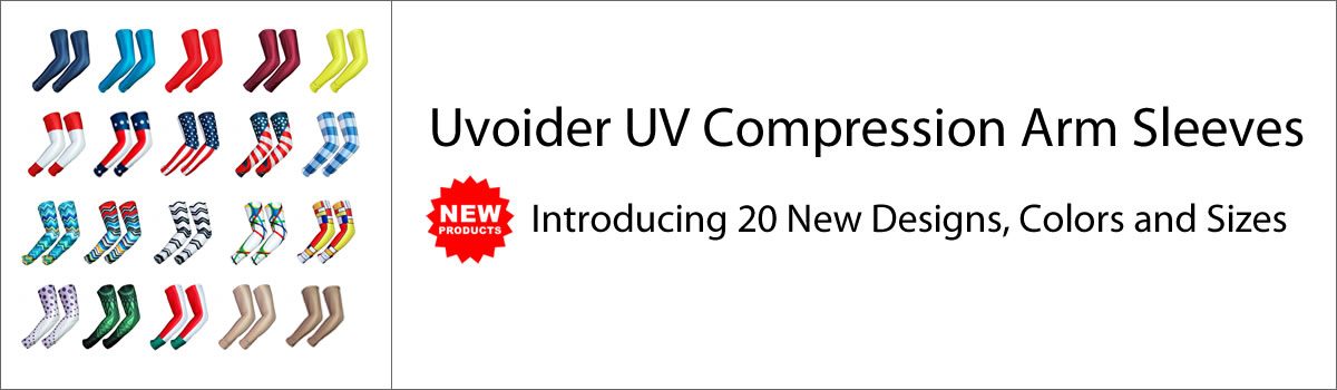 Uvoider UV Compression Arm Sleeves – Introducing 20 New Designs, Colors and Sizes