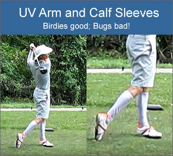 UV Compression Arm and Calf Sleeves – Birdies Good; Bugs Bad!