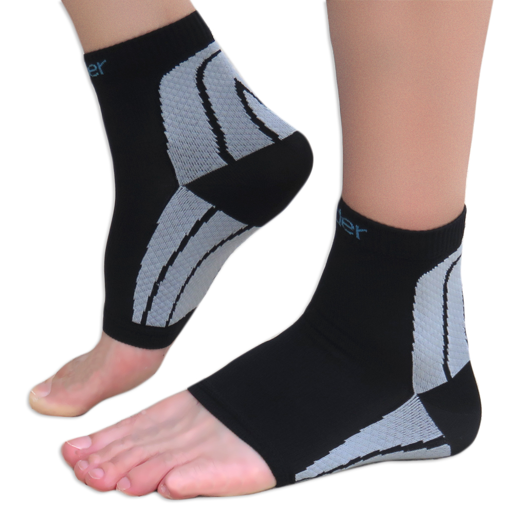 Compression Foot Sleeves - More Support Series 20-30 mmHg 1 Black