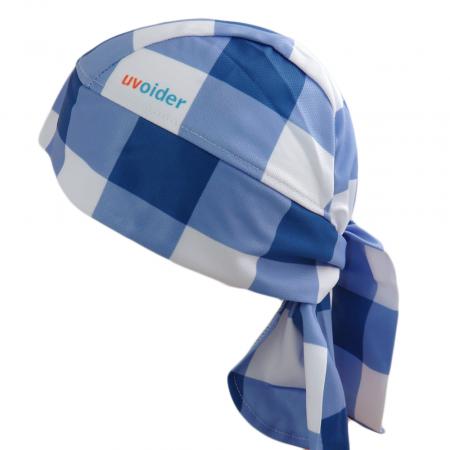 UV Bandana Skull Cap 320 Blue Gingham