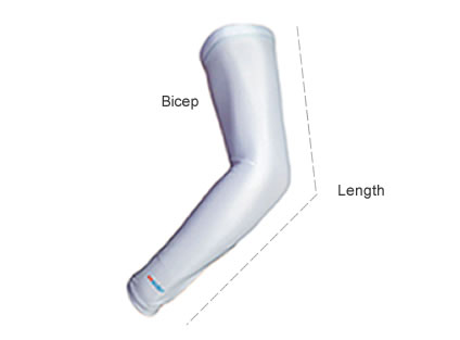 Size Chart for Uvoider UV Compression Arm Sleeves