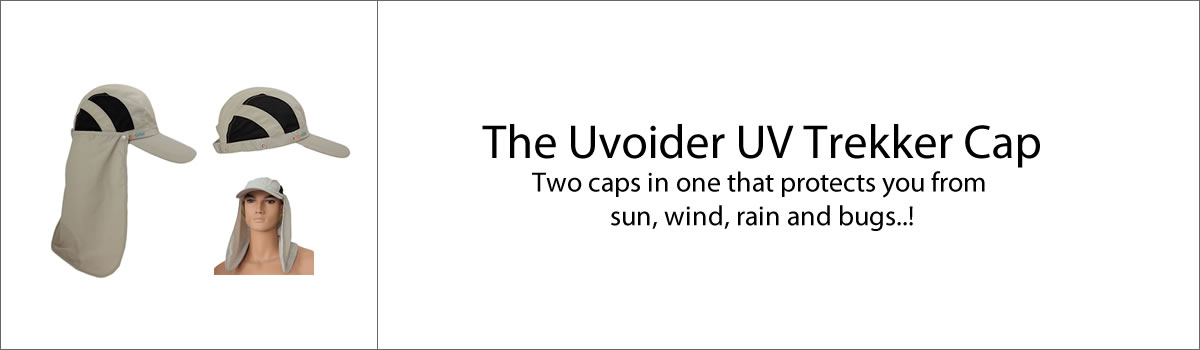 The Uvoider UV Trekker Cap - Two caps in one that protects you from sun, wind, rain and bugs..!